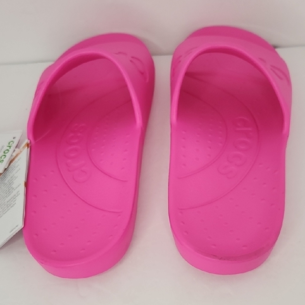 CROCS Fuchsia Slide Sandals - Picture 4 of 8